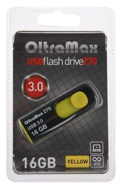 

Флешка Oltramax 16 ГБ желтый (OM-16GB-270-Yellow)