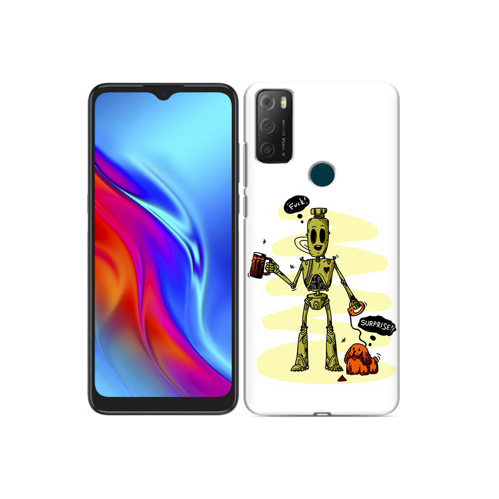 

Чехол MyPads Tocco для TCL 20e прикольный робот, Прозрачный, Tocco