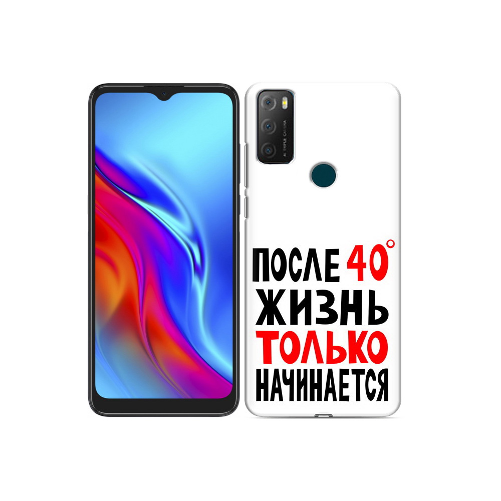 

Чехол MyPads Tocco для TCL 20e после 40 жизнь начинается, Прозрачный, Tocco