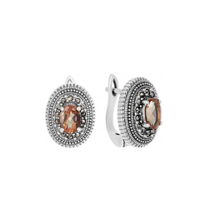 

Серьги из серебра с марказитом/султанитом Марказит HE1518-13303, HE1518-13303