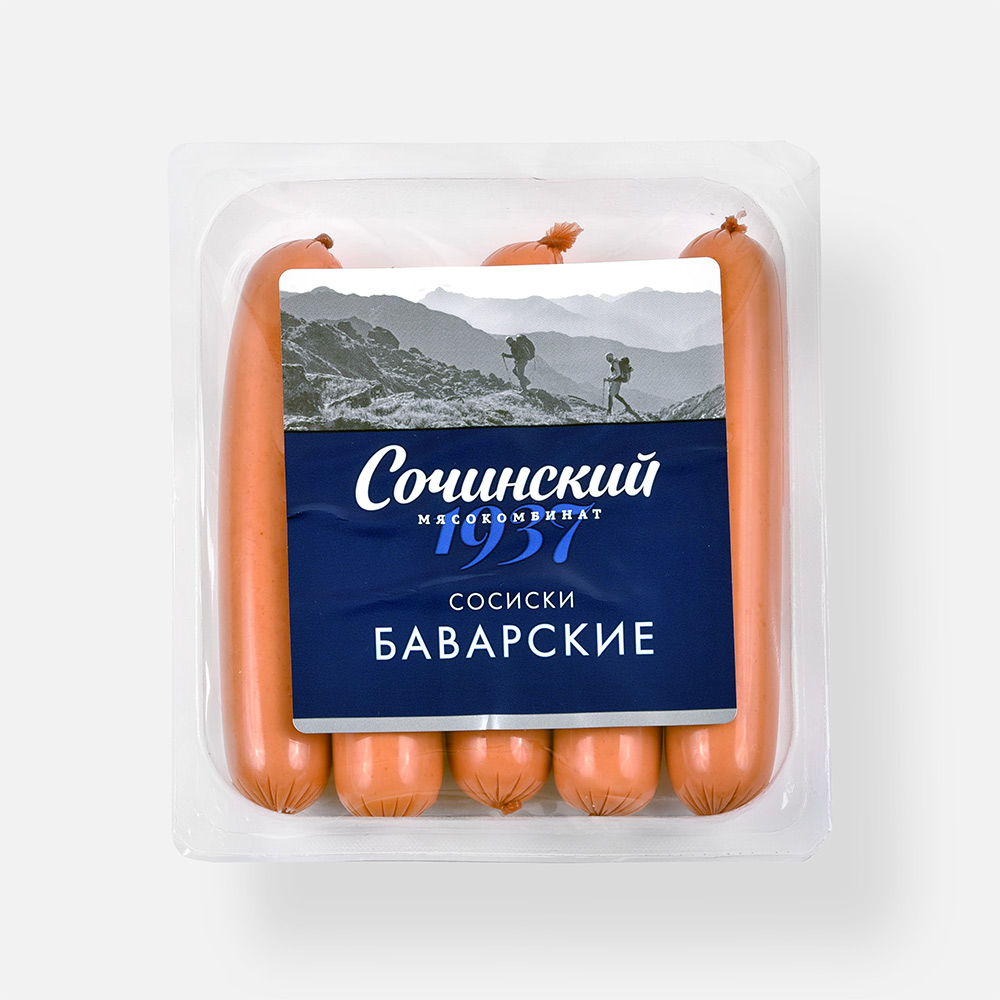 

Сосиски Сочинский мясокомбинат Баварские, в вакууме, 290 г
