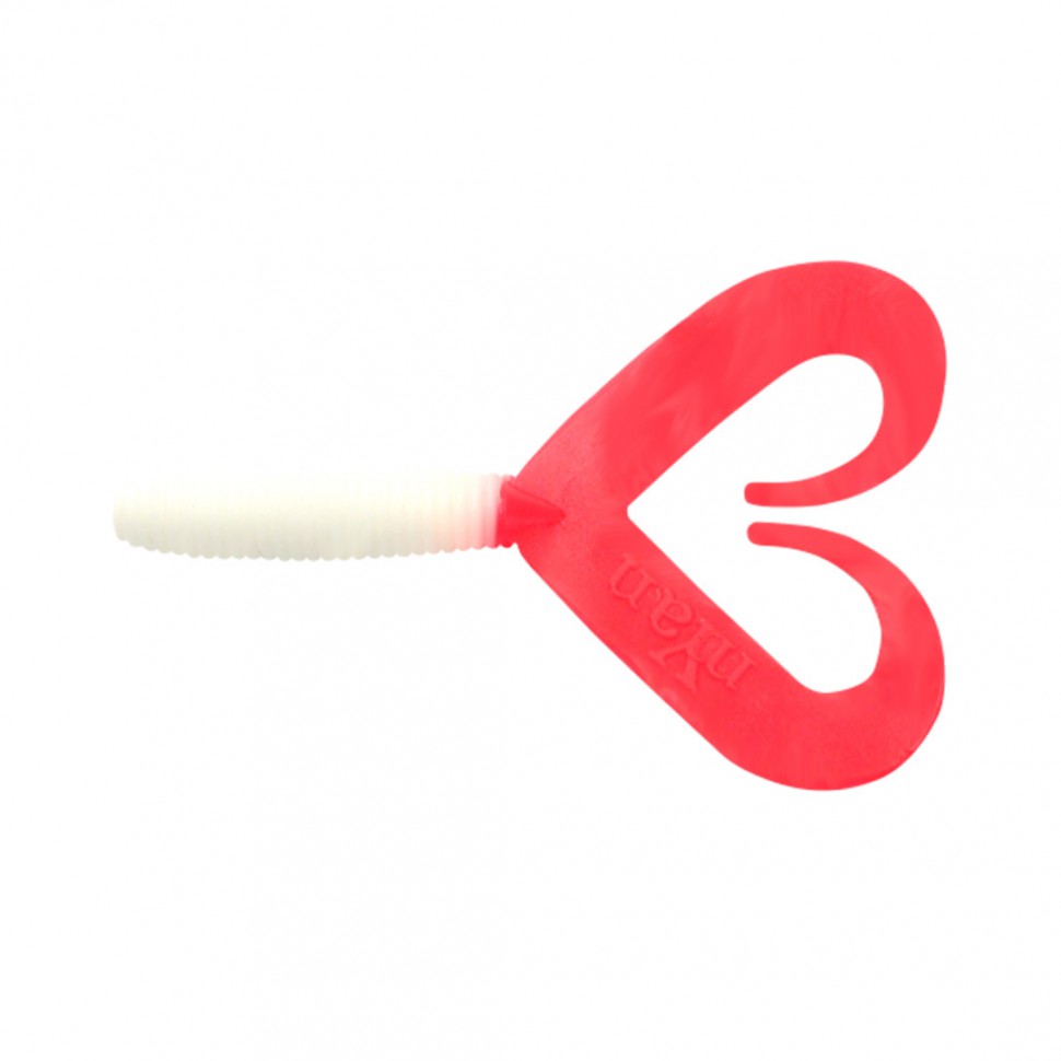 Твистер YAMAN PRO Loop-Two, р.2 inch, цвет  #05 - White with red tail (уп.10 шт)