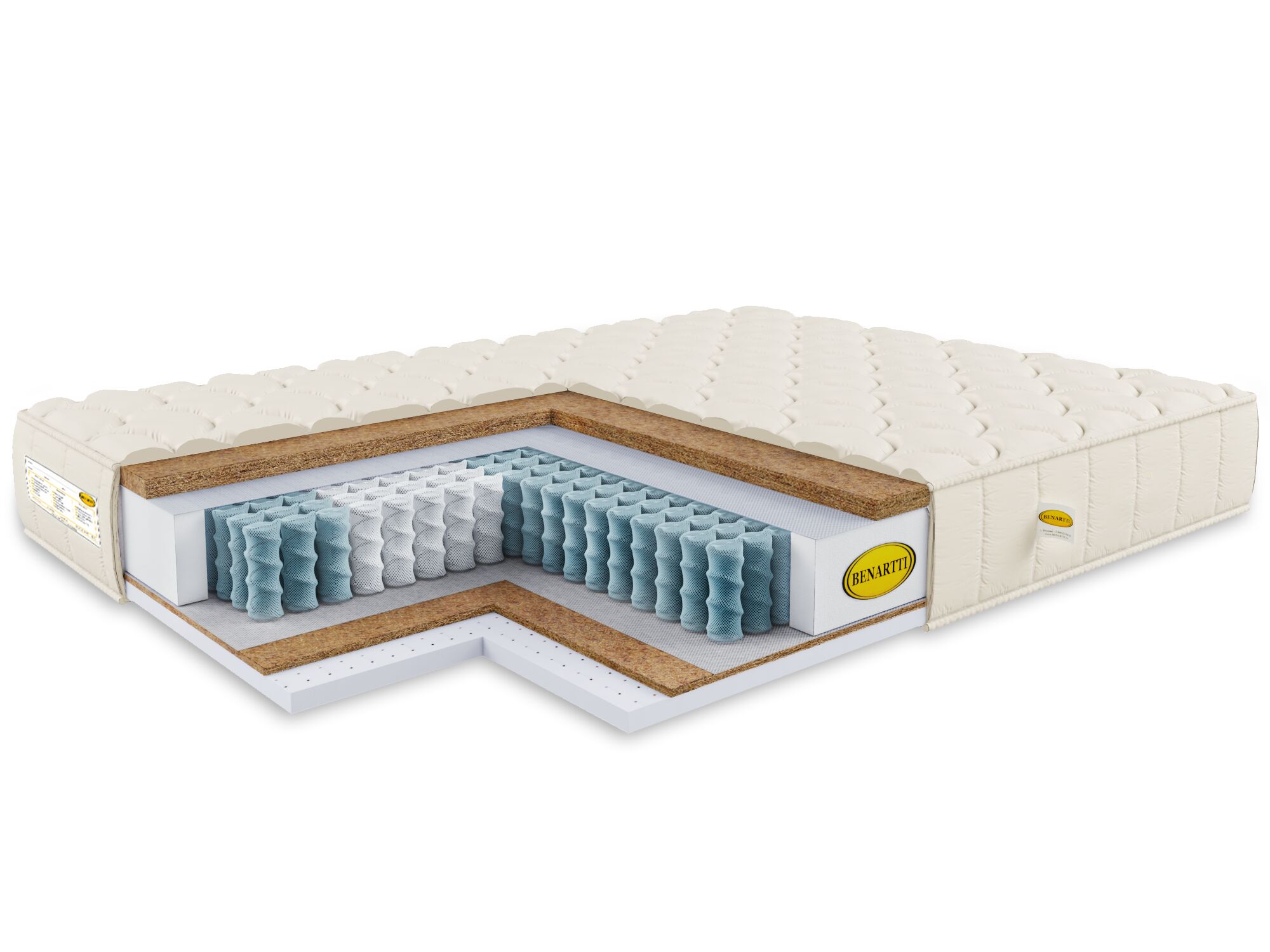 

Матрас Benartti Prime Hard S1000 135x180, Бежевый, Prime Hard S1000