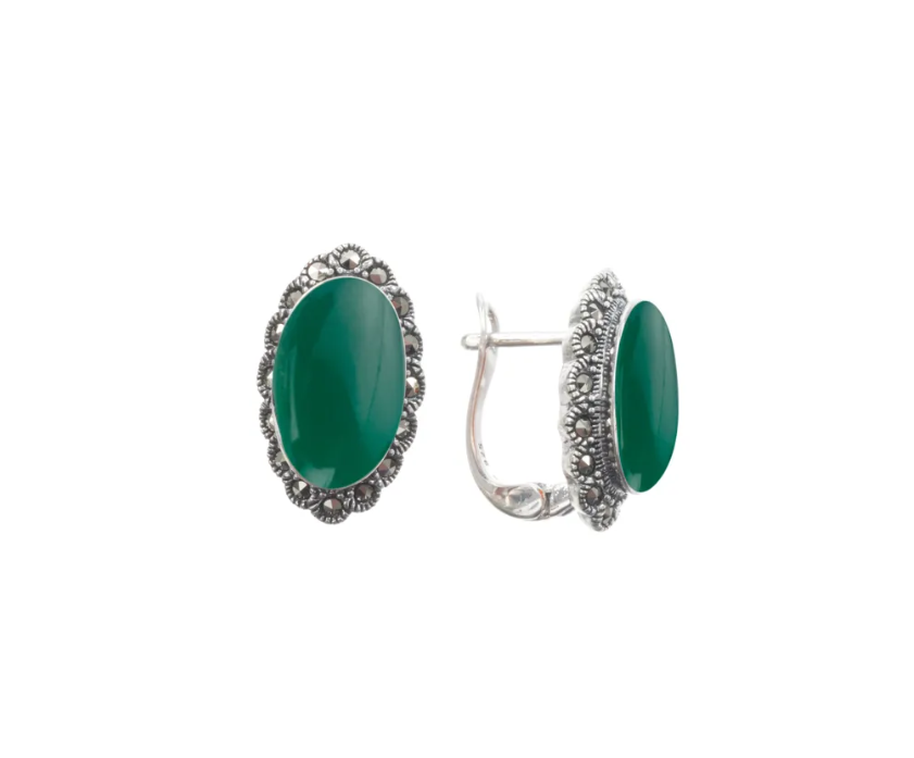 

Серьги из серебра с хризопраз/марказитом Марказит HE1352-8125, HE1352-8125