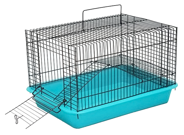 

Клетка для грызунов Darell 20х24х33см складная конструкция, съемные перегородки, Голубой;черный