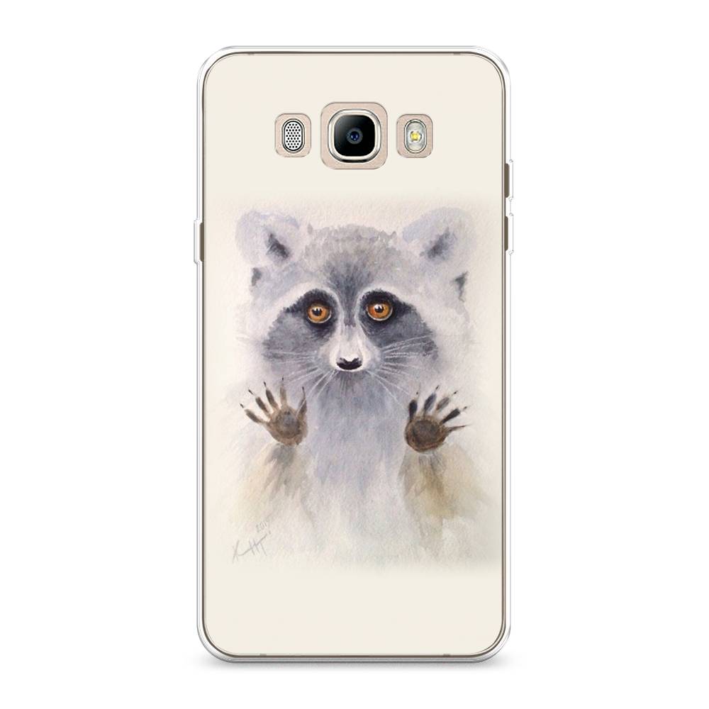 

Чехол на Samsung Galaxy J7 2016 "Енот за стеклом", Бежевый;серый, 23050-4