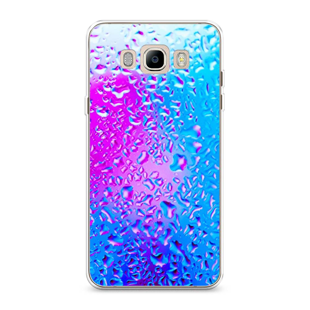 

Чехол на Samsung Galaxy J7 2016 "Капли на стекле", Голубой;розовый, 23050-3