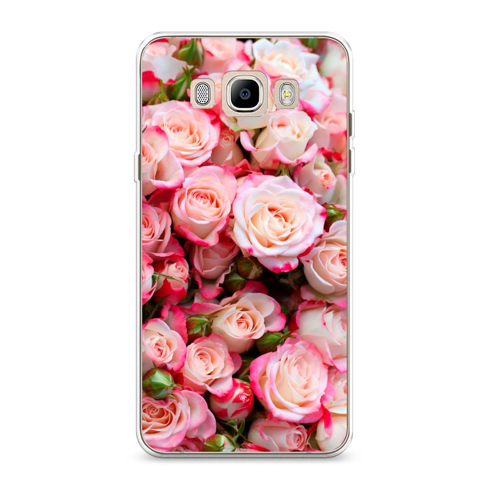 

Чехол на Samsung Galaxy J7 2016 "Много роз", Розовый, 23050-2