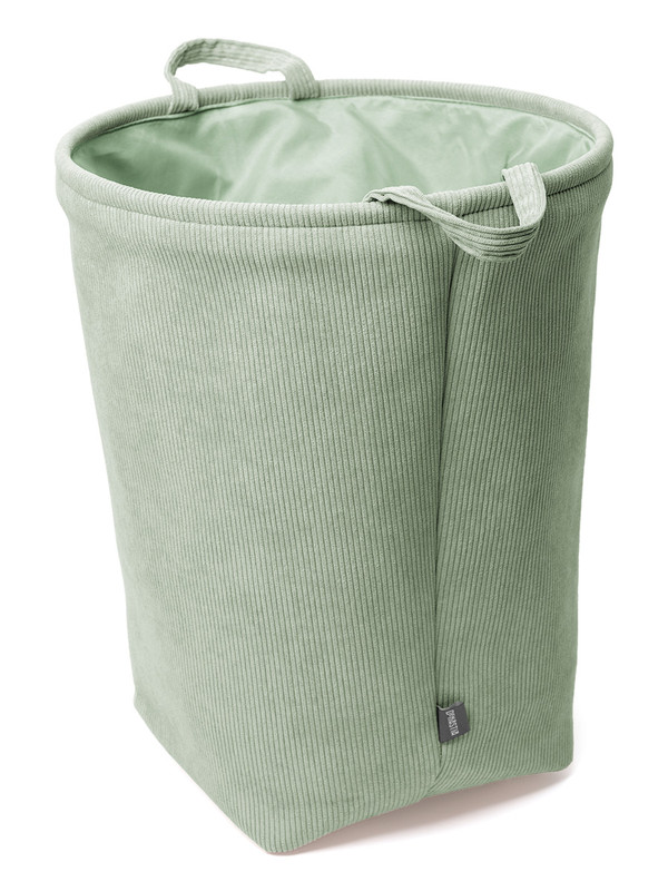 Вельветовая корзина для белья DeNASTIA 36х45 см зелёный