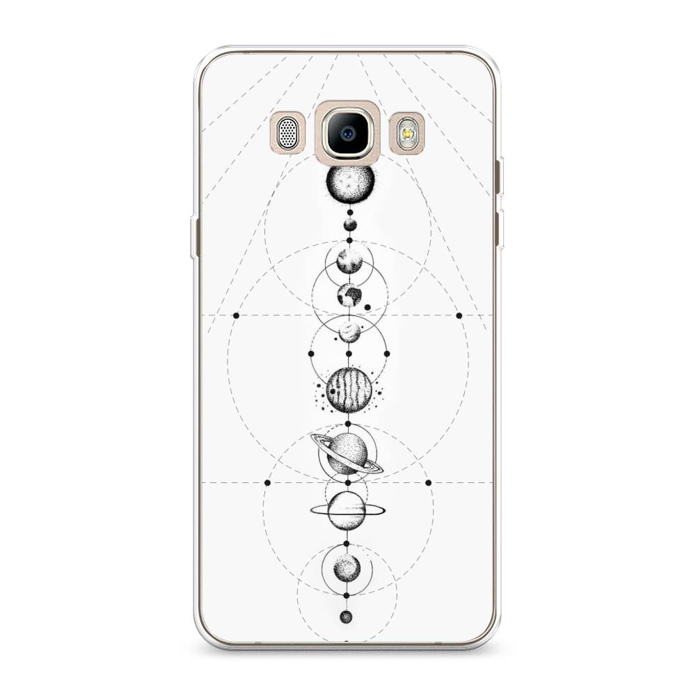 

Чехол на Samsung Galaxy J7 2016 "Парад планет", Серый, 23050-2