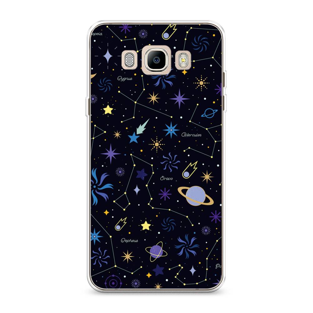 

Чехол на Samsung Galaxy J7 2016 "Цветной космос", Желтый, 23050-2