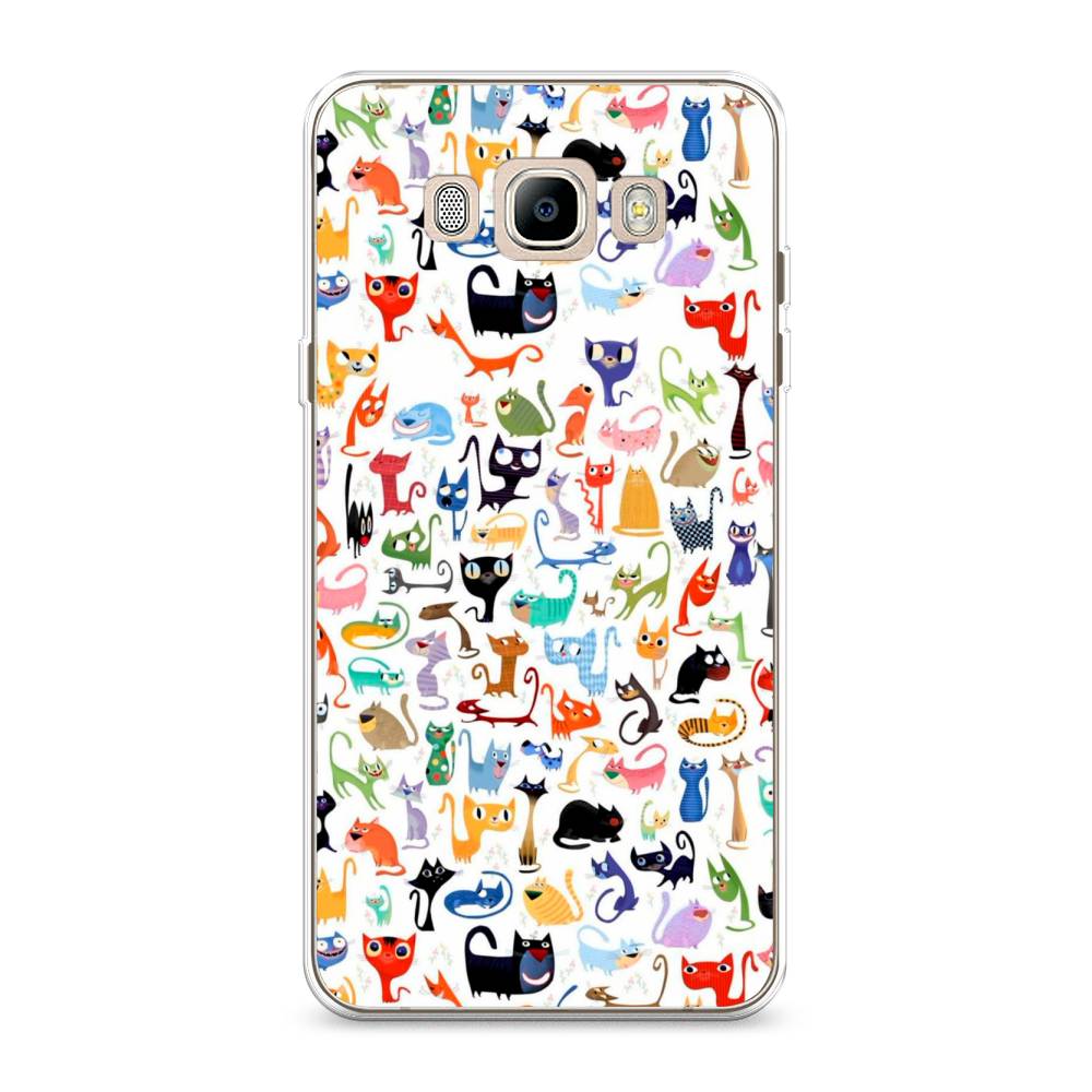 

Чехол на Samsung Galaxy J7 2016 "Цветные коты", Разноцветный, 23050-1