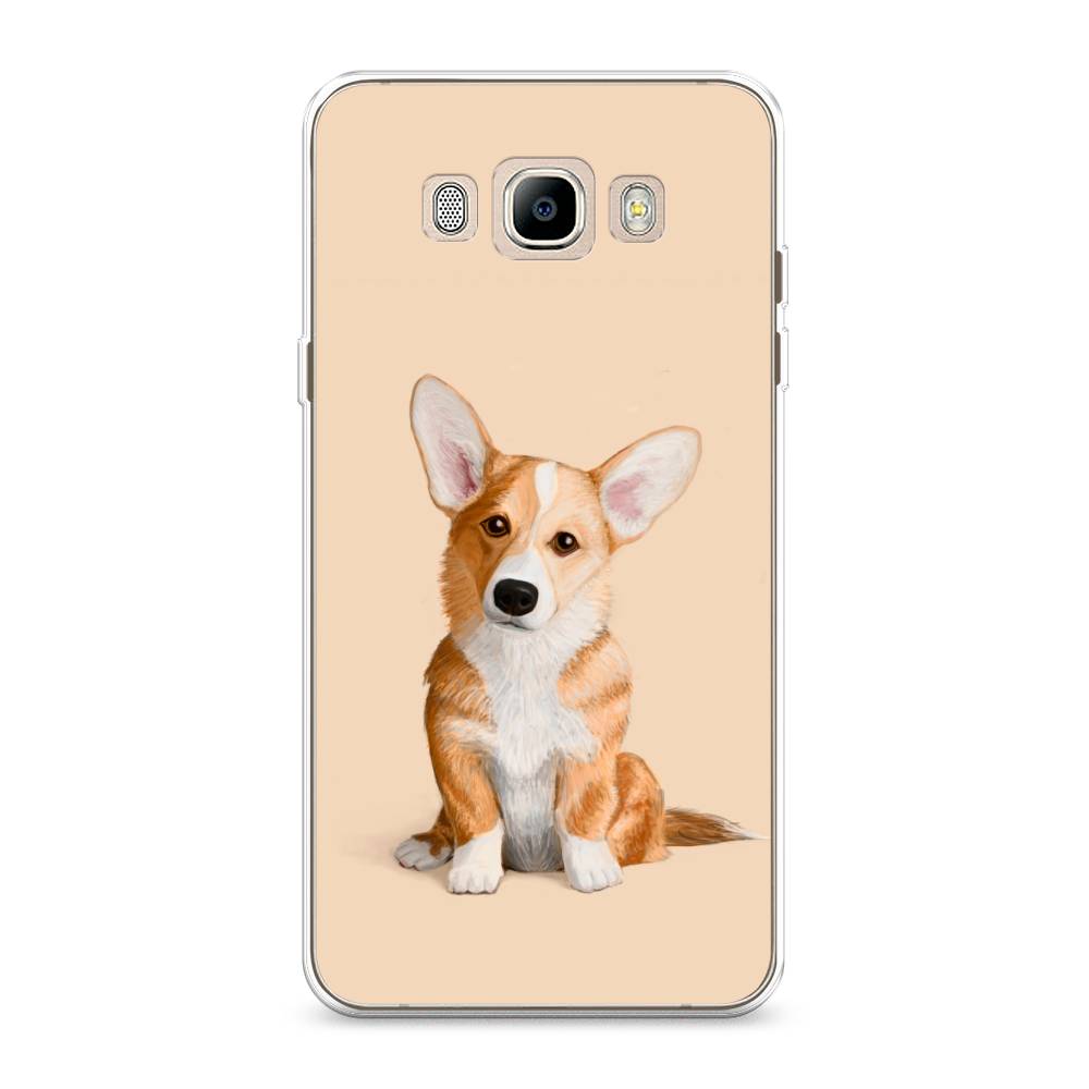 

Чехол на Samsung Galaxy J7 2016 "Грустный Корги", Коричневый;бежевый, 23050-1