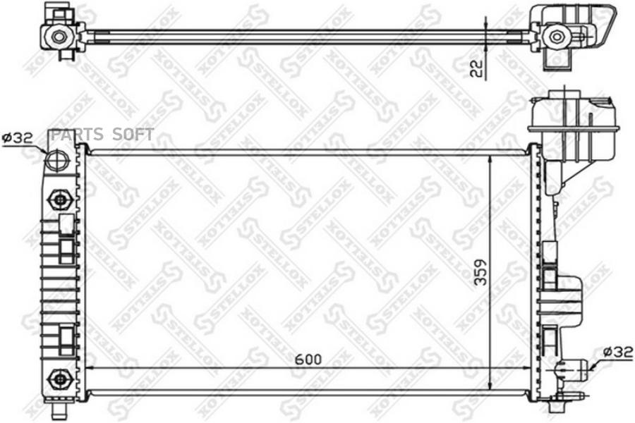 

STELLOX 10-25894-SX_радиатор системы охлаждения!\ MB W168 1.4/1.6/1.9 97-04 1шт