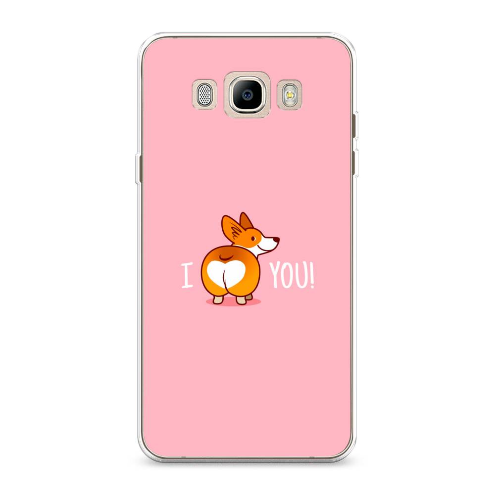 

Чехол на Samsung Galaxy J7 2016 "Корги I love you", Розовый;коричневый;белый, 23050-1