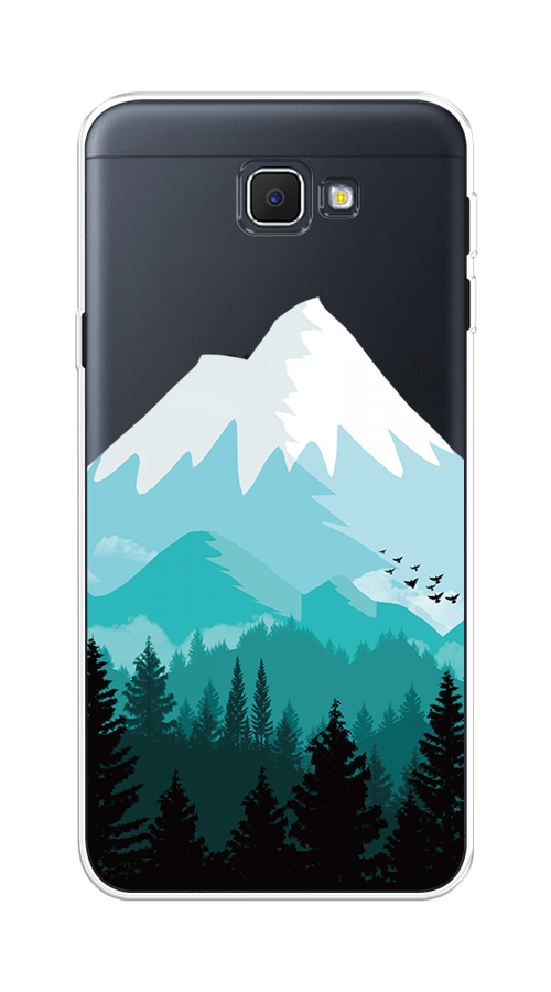 

Чехол на Samsung Galaxy J5 Prime 2016 "Синяя снежная гора", Белый;голубой, 22950-2