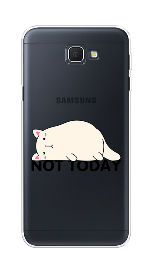 

Чехол на Samsung Galaxy J5 Prime 2016 "Cat not today", Белый;розовый;черный, 22950-1