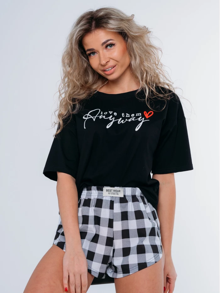 

Пижама женская Cool Look Бритни Ш-8 белая 46 RU, Черный;белый, Ш-8