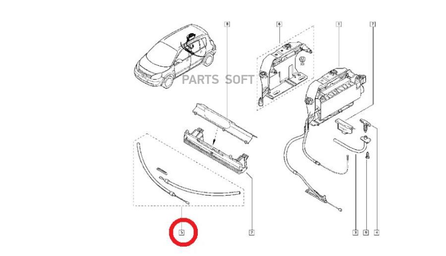 

RENAULT 7701478158 Трос стояночного тормоза RENAULT: SCENIC ll 03- короткая база