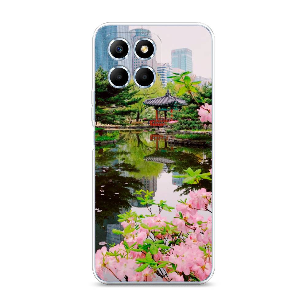 

Чехол для Honor X6 "Сакура возле озера", Зеленый;розовый;голубой, 6109550-2