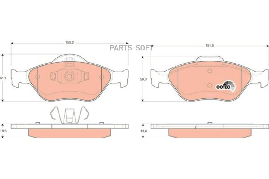 

Колодки Тормозные Ford Fiesta 95 01/01 /Fusion 01 Передние ZFR GDB1419ZFR