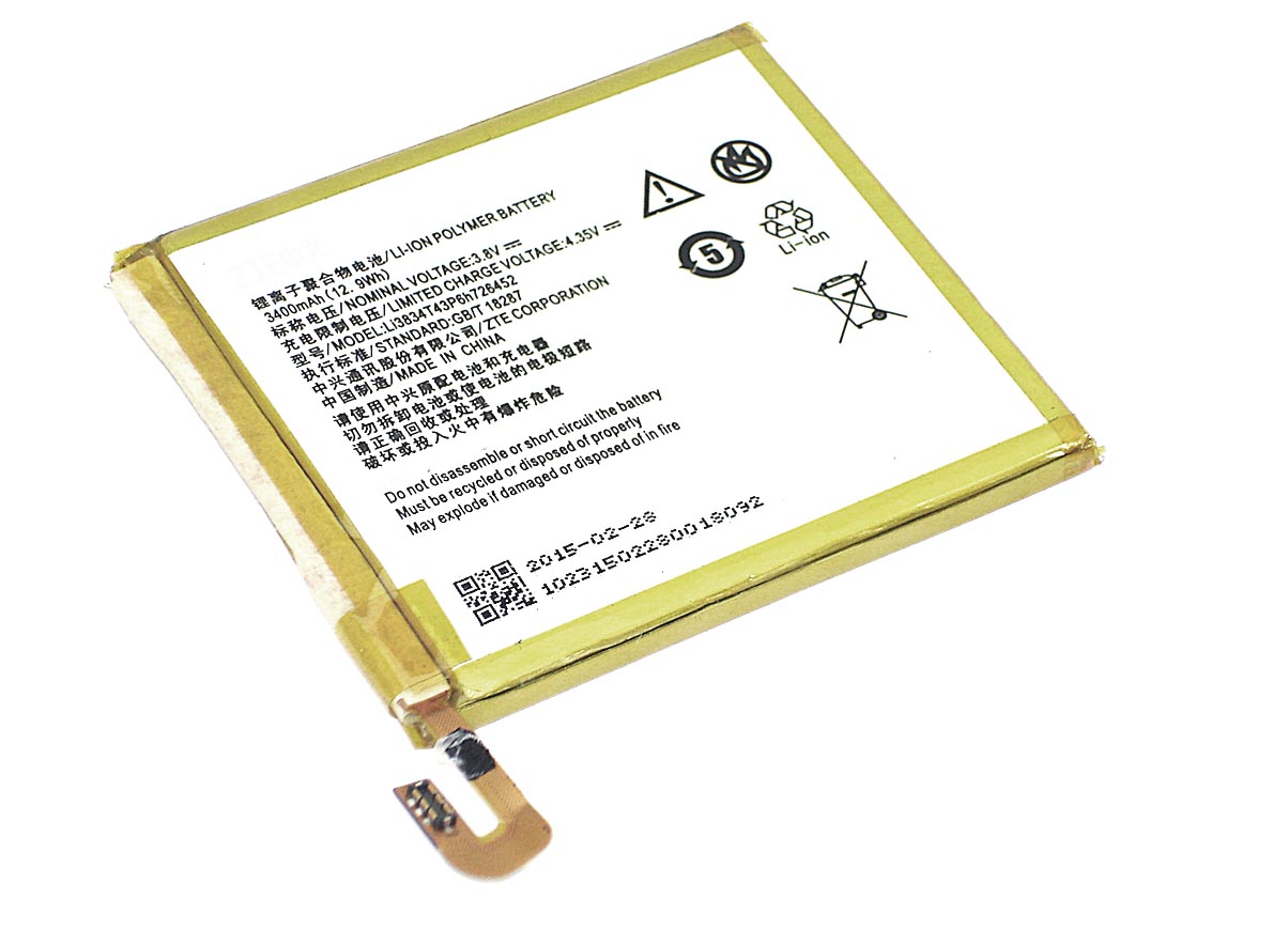 

Аккумуляторная батарея Li3834T43P6h726452 для ZTE Blade V2 Lite, Q509T 3.8V 3400mAh, Li3834T43P6h726452