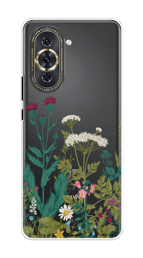 

Чехол на Huawei Nova 10 Pro "Дикие полевые цветы", Зеленый;розовый;белый, 6109050-2