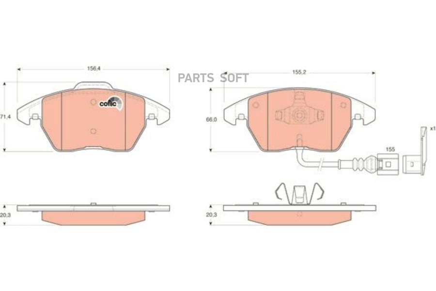 

Колодки Тормозные Audi A3/Volkswagen G5/Passat 06 /Touran 03 06/Caddy 04 Пер.