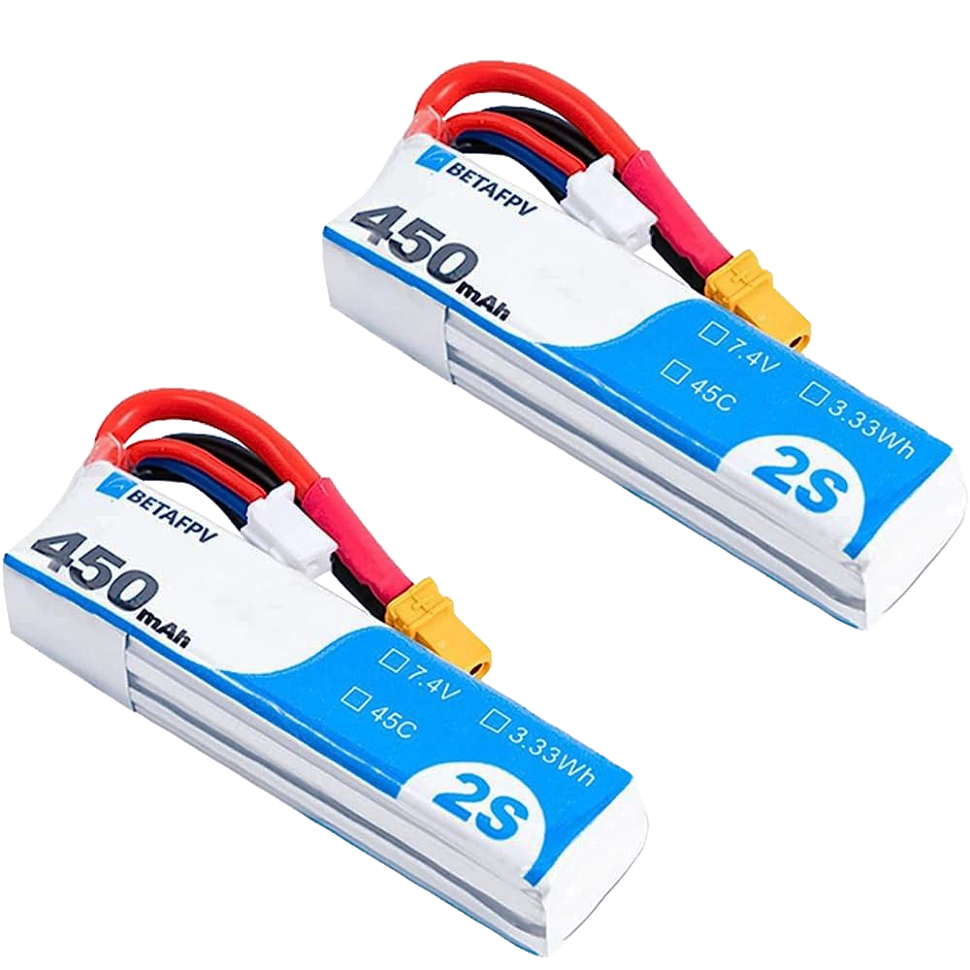 

Аккумулятор BETAFPV 2S 45C XT30 450mAh, 2шт, BT2.0