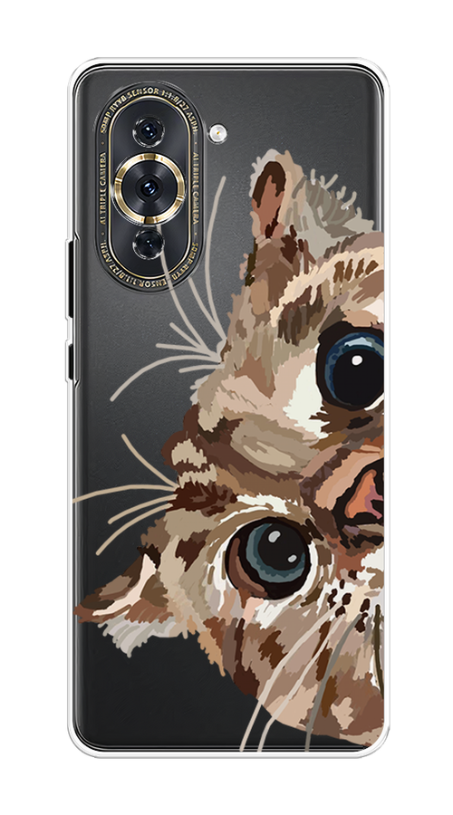 

Чехол на Huawei Nova 10 Pro "Любопытный кот", Коричневый;синий;черный, 6109050-1