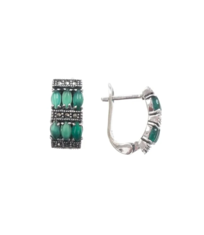 

Серьги из серебра с хризопраз/марказитом Марказит HE1410-8027, HE1410-8027