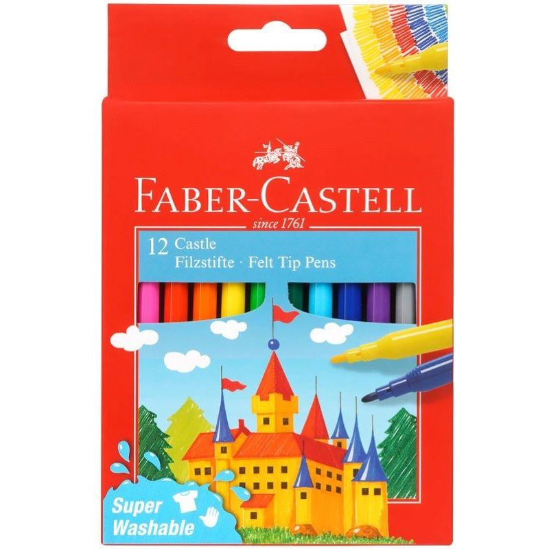 П_А_К Фломастеры Faber-Castell Замок, 12цв., смываемые,картон,европодвес,554201