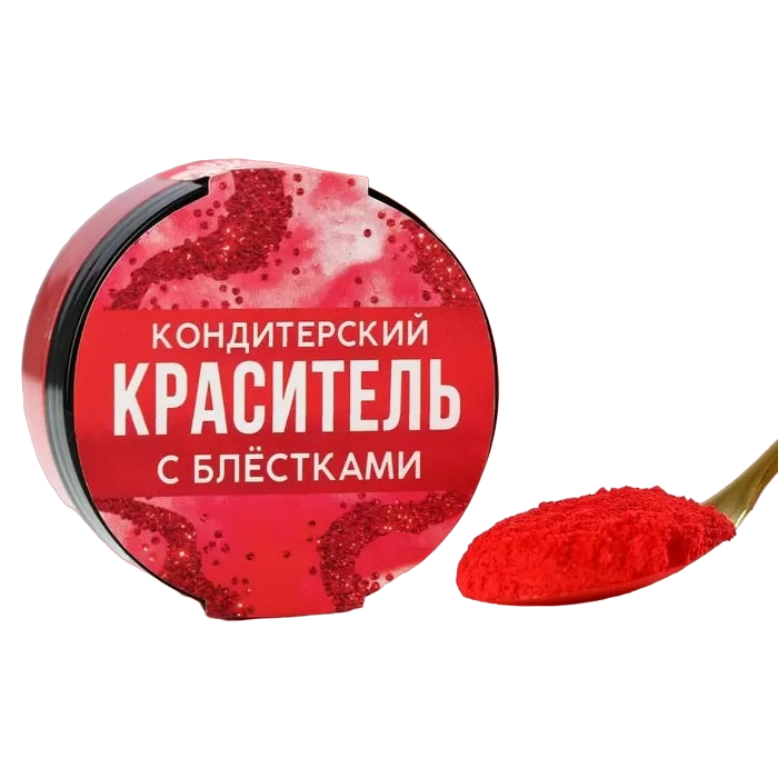 

KONFINETTA Кандурин и пищевые блестки, цвет: красный, 5 г.