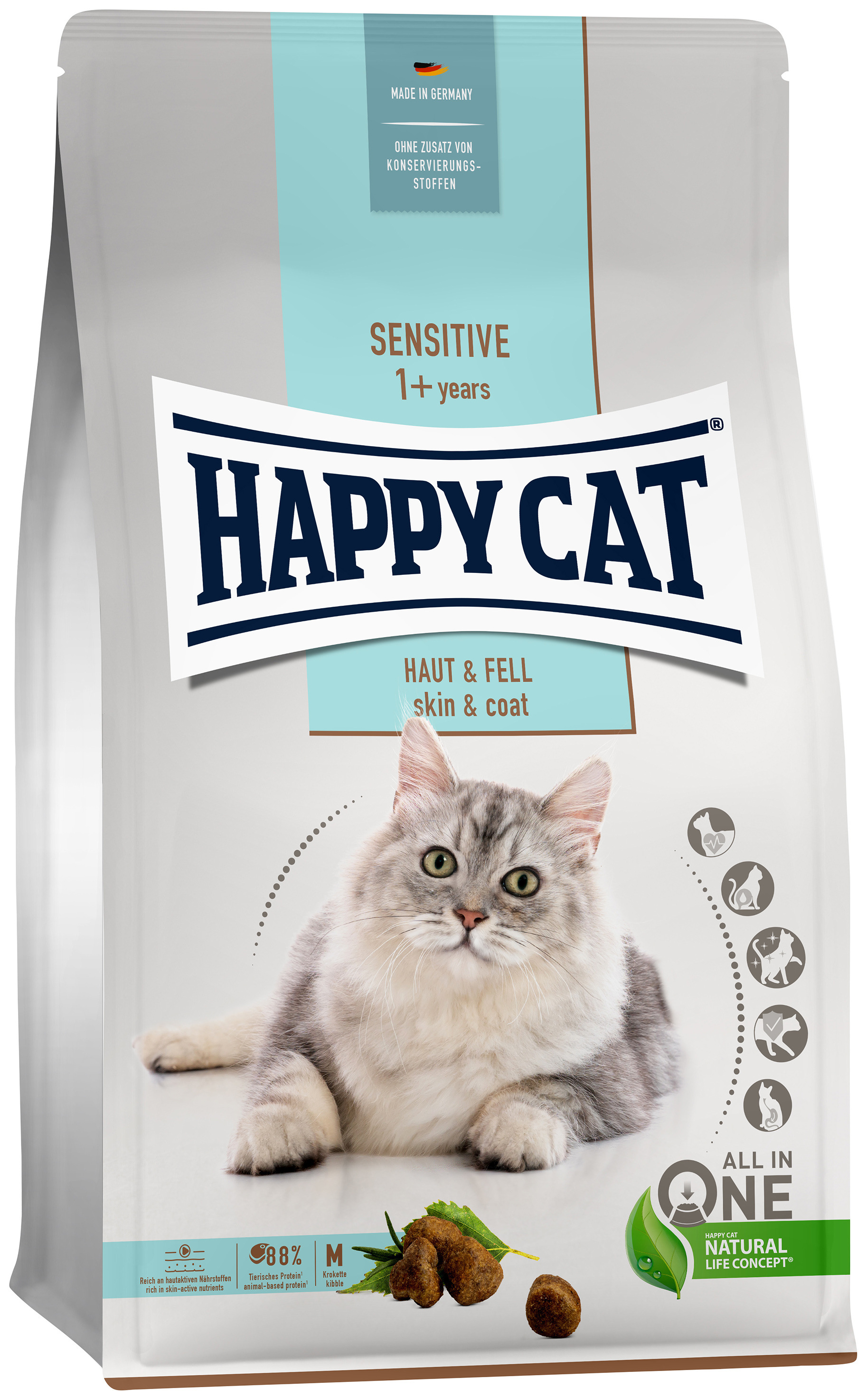 фото Сухой корм для кошек happy cat sensitive, курица, 0.3кг