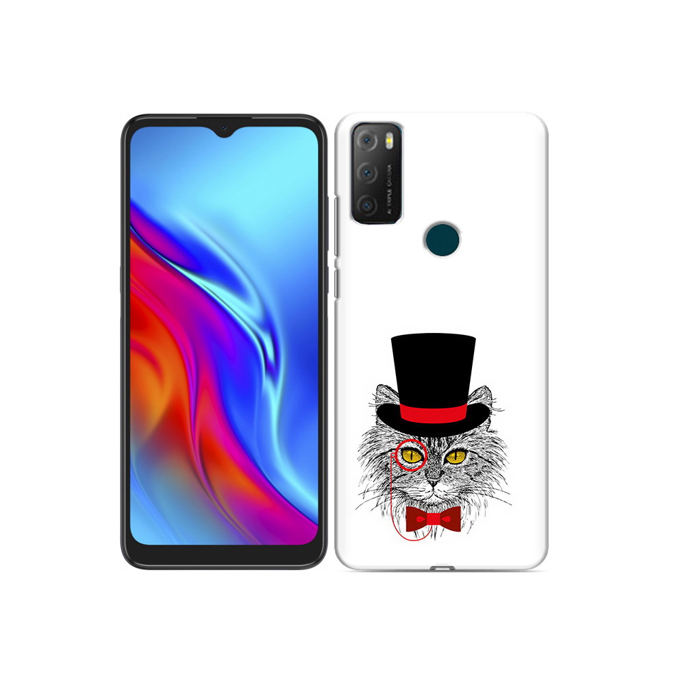 Чехол MyPads Tocco для TCL 20e кот в шляпе