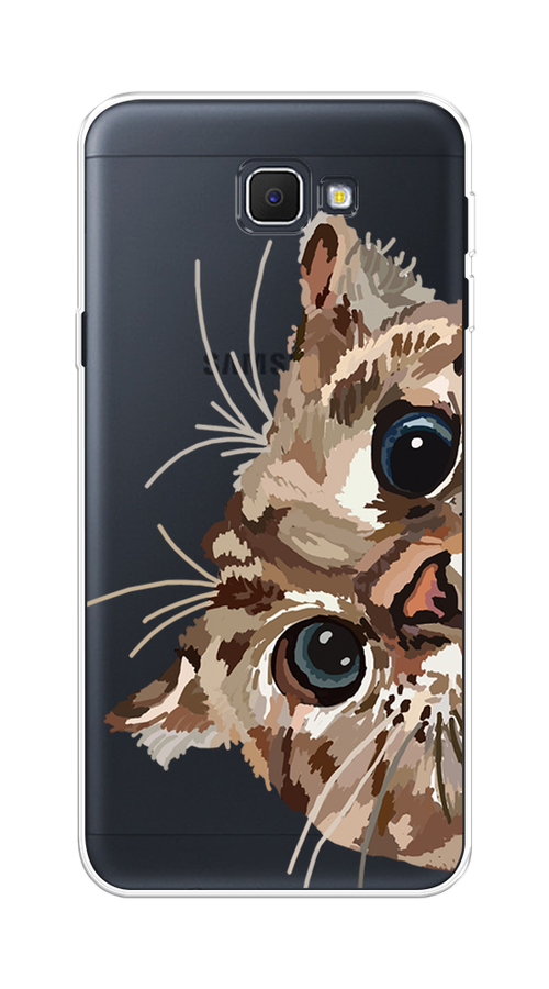 

Чехол на Samsung Galaxy J5 Prime 2016 "Любопытный кот", Коричневый;синий;черный, 22950-1