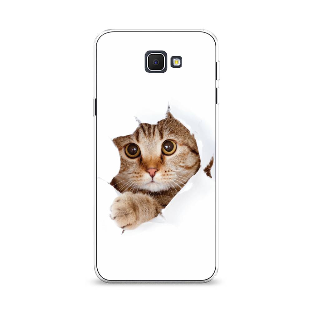 

Чехол на Samsung Galaxy J5 Prime 2016 "Кот и бумага", Белый;коричневый, 22950-1