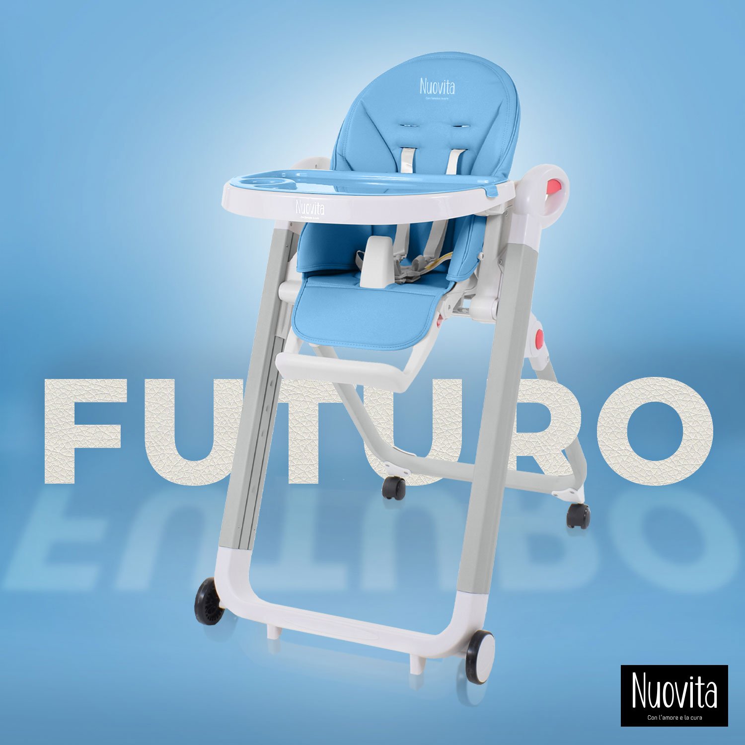 Стульчик для кормления Nuovita Futuro Bianco (Blu/Голубой) стульчик для кормления 3 в 1 nuovita gourmet g1 lux blu голубой