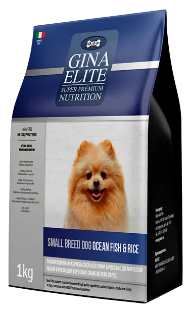 фото Сухой корм для собак gina gina elite small breed dog, рыба, рис, 1кг
