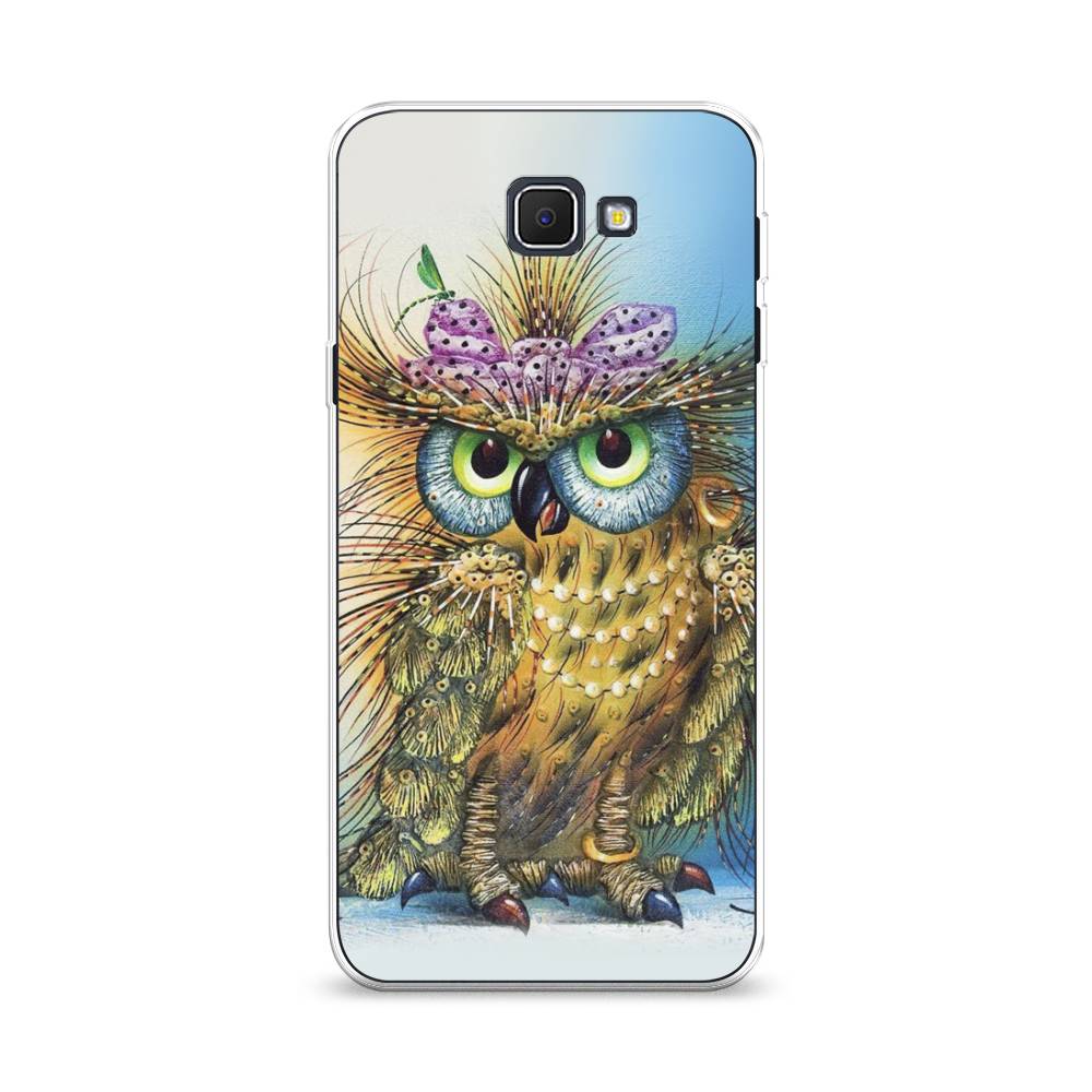 

Чехол на Samsung Galaxy J5 Prime 2016 "Модная сова", Коричневый;голубой, 22950-1