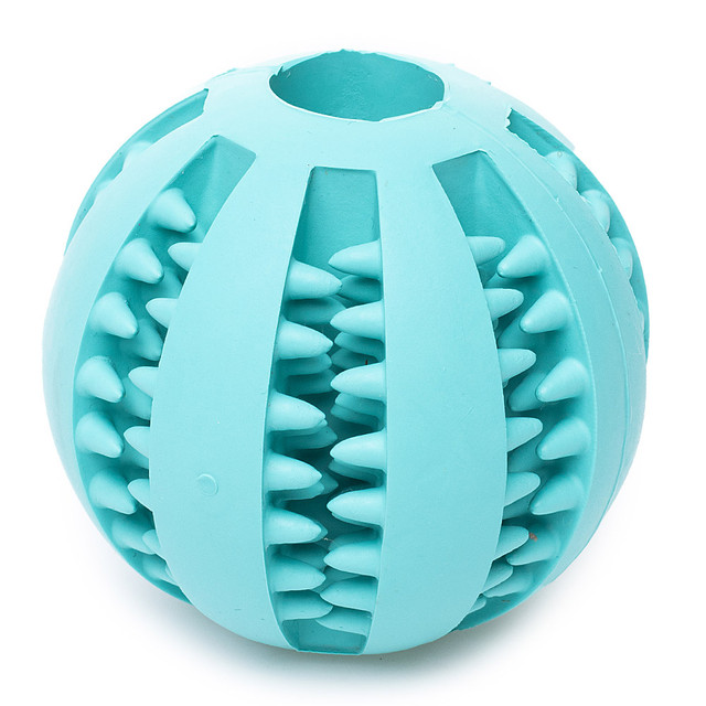 Игрушка для собак резиновая DUVO+ Мяч зубочистик, голубой, 7см