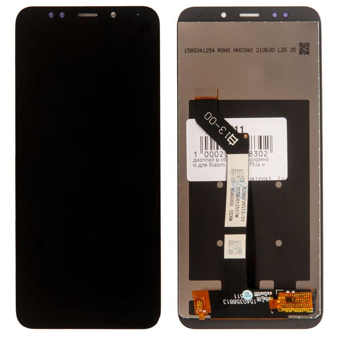 

Дисплей в сборе с тачскрином для Xiaomi Redmi 5 Plus черный, Redmi 5 Plus