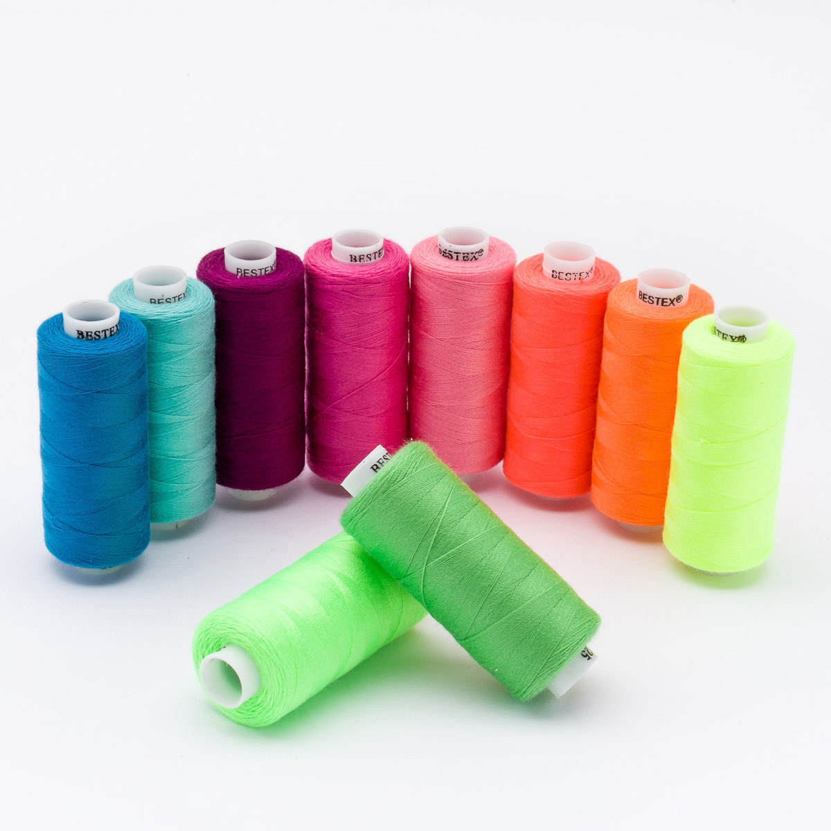 

Набор швейных ниток 40, 2 Bestex Неоновый микс, намотка 365 м (400 ярд), 10 шт (упак), Разноцветный