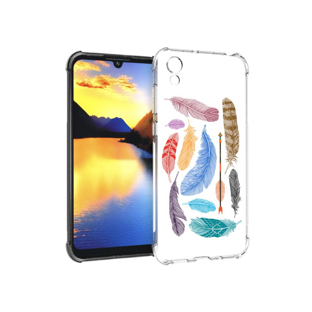 

Чехол MyPads Tocco для Huawei Y5 разноцветные перья, Прозрачный, Tocco