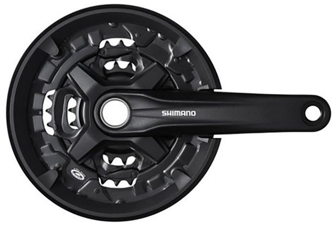 

Система шатунов SHIMANO Altus MT210-3, 3x9ск, 175мм, инт. вал, 40/30/22T, без защиты, черн, Черный