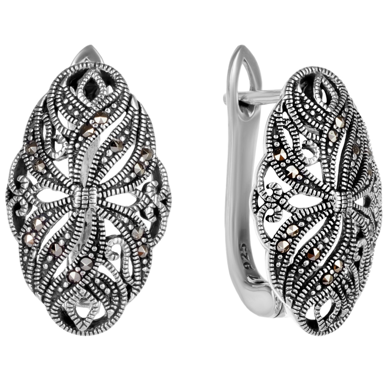 

Серьги из серебра с марказитом Марказит HE825, HE825