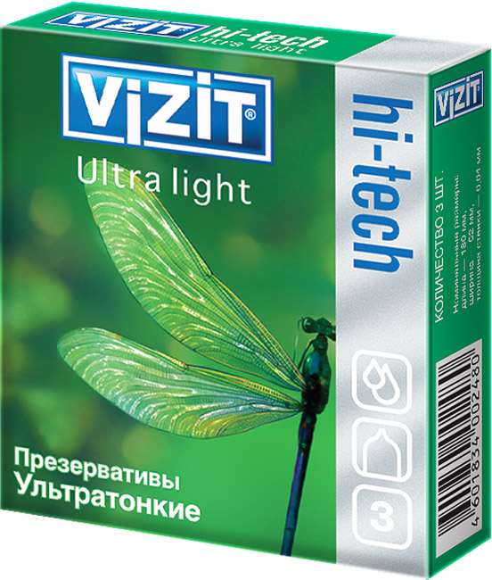 фото Презервативы vizit hi-tech ultra light 3 шт.