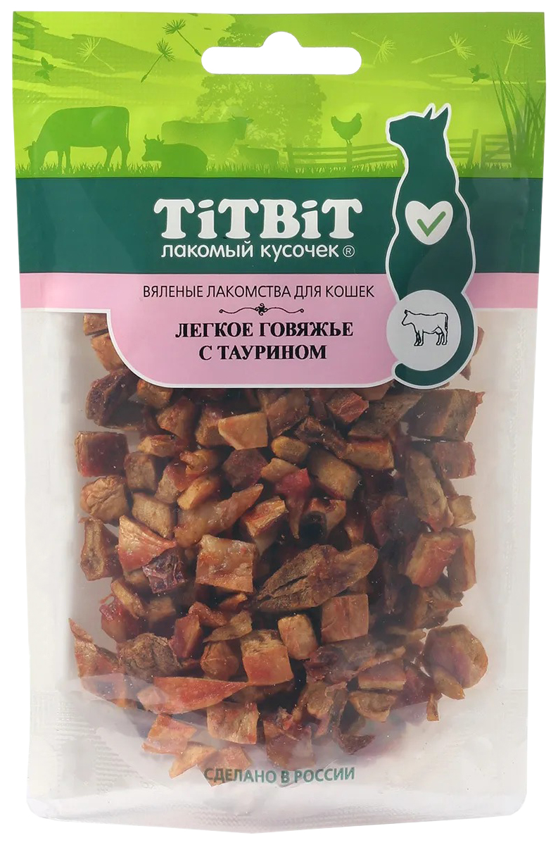 фото Лакомство для кошек титбит вяленые лакомства кусочки, говядина, 25 г titbit