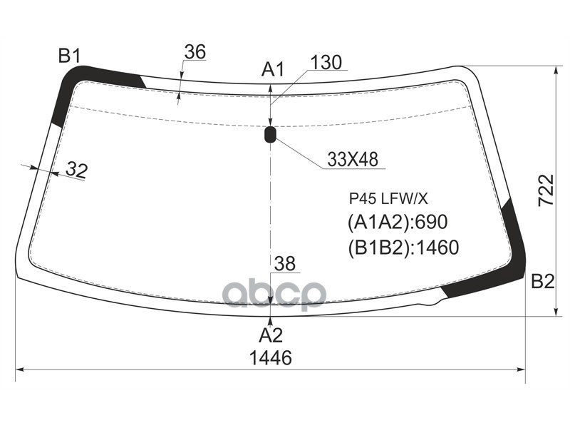 Стекло Лобовое Mitsubishi Pajero Sport/L200 96-08 Xyg Арт. P45 Lfw/X