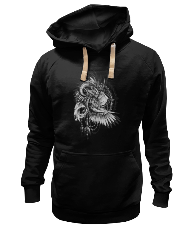 

Худи унисекс Printio Black-white lion черное S, Черный, Black-white lion